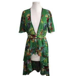 Haute Project Hi Low Sheer Floral Cardigan